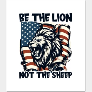 Be The Lion Not The Sheep American Patriotic Kid Men Veteran Posters and Art